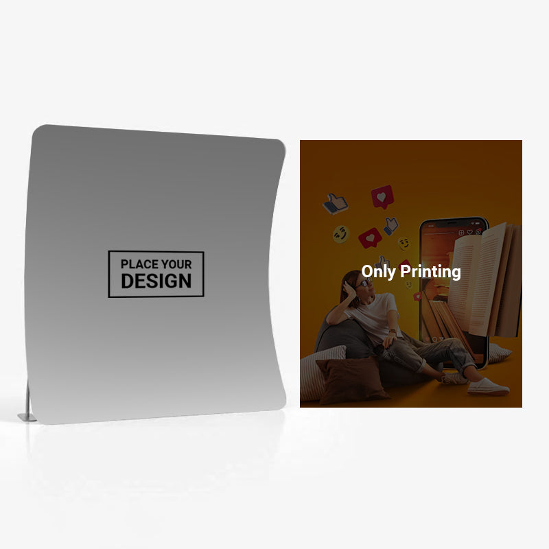 Narrow Curved Portable Standing Graphics Only Printing-Double Sided