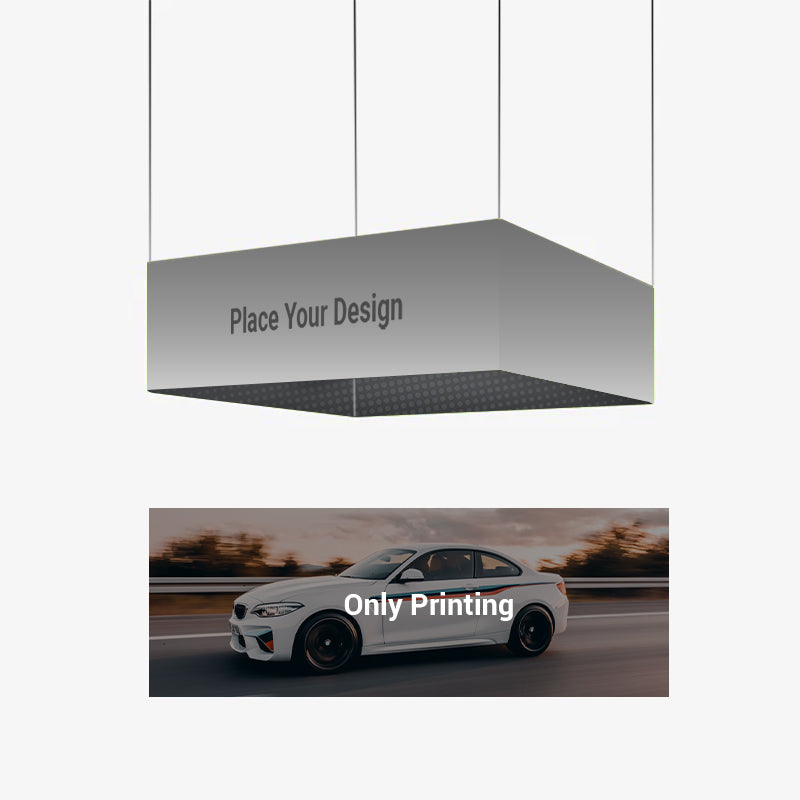 Custom Hanging Ceiling Banner with LED Lights Only Printing Double Side