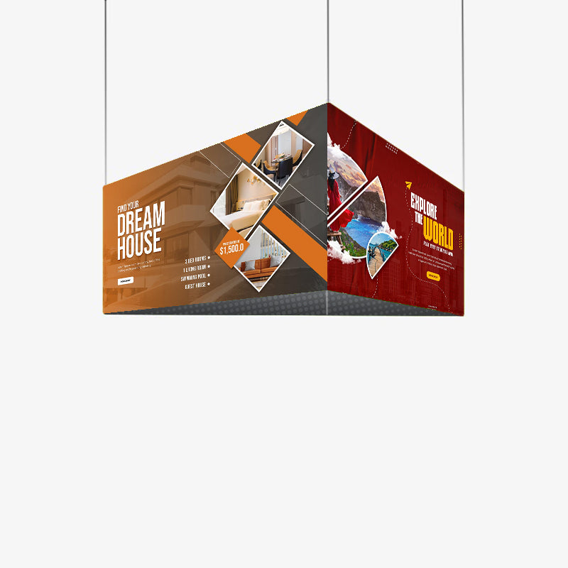 Custom Triangle Double-Sided Printing Hanging Ceiling Banner